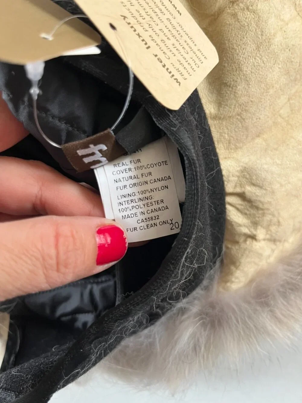 Frr Authentic Coyote Fur Hat Mens Classic Mountain Glacier Wear Genuine Luxury